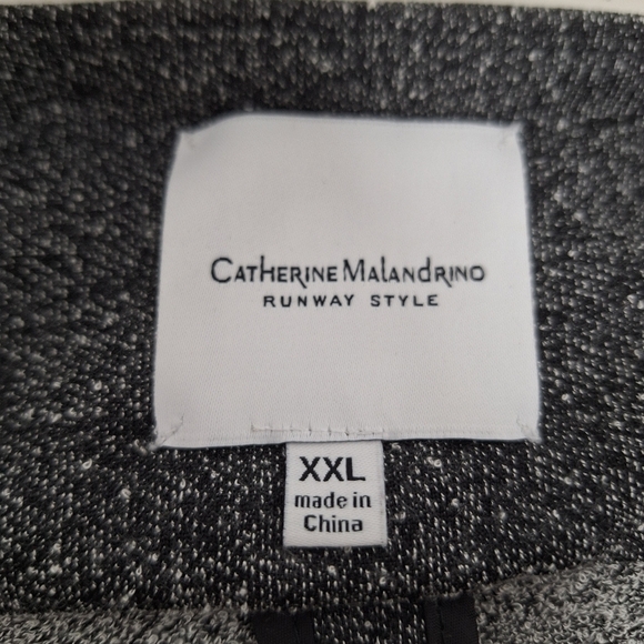 Catherine Malandrino‎ XXL Runway Style Gray Marled Asymmetrical Jacket Pockets - Picture 10 of 12
